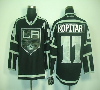 Jerseys Factory Cheap Kings #11 Anze Kopitar Black Ice Embroider
