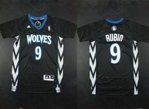 Jerseys Factory Cheap Timberwolves #9 Ricky Rubio Black Alternat