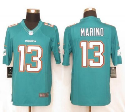 Jerseys Factory Cheap Nike Dolphins #13 Dan Marino Aqua Green Te
