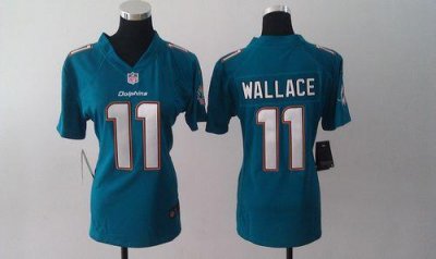 Jerseys Factory Cheap Nike Dolphins #11 Mike Wallace Aqua Green
