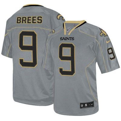 Jerseys Factory Cheap Nike Saints #9 Drew Brees Lights Out Grey