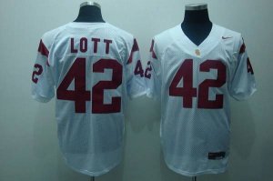 Jerseys Factory Cheap Trojans #42 Ronnie Lott White Embroidered