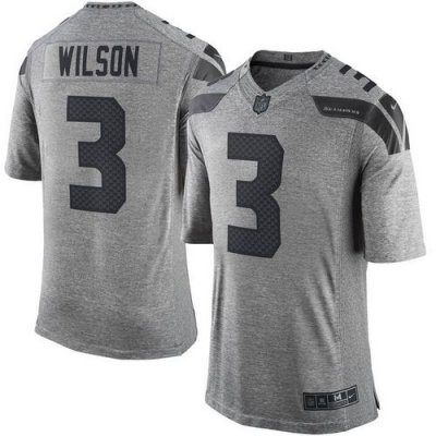 Jerseys Factory Cheap Nike Seahawks #3 Russell Wilson Gray Men's