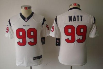 Jerseys Factory Cheap Nike Texans #99 J.J. Watt White Youth Embr