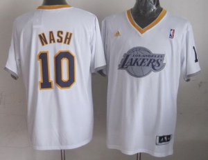 Jerseys Factory Cheap Lakers #10 Steve Nash White 2013 Christmas