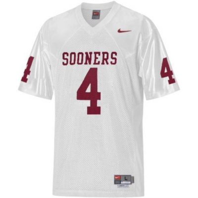Jerseys Factory Cheap Sooners #4 White Embroidered NCAA Jersey
