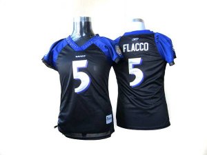 Jerseys Factory Cheap Ravens #5 Joe Flacco Black Women's Field F