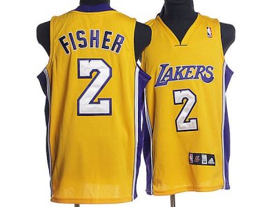 Jerseys Factory Cheap Lakers #2 Derek Fisher Stitched Yellow NBA