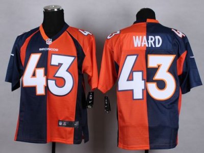 Jerseys Factory Cheap Nike Broncos #43 T.J. Ward Orange/Navy Blu