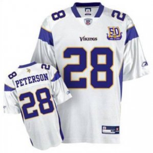 Jerseys Factory Cheap Vikings #28 Adrian Peterson White Team 50T