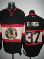 Jerseys Factory Cheap Blackhawks #37 Adam Burish Embroidered Bla