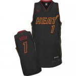 Jerseys Factory Cheap Heat #1 Chris Bosh Carbon Fiber Fashion Bl