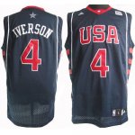 Jerseys Factory Cheap Team USA #4 Allen Iverson Dark Blue Summer