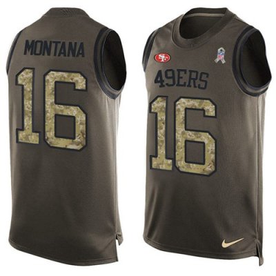 Jerseys Factory Cheap Nike 49ers #16 Joe Montana Green Men's Sti