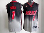 Jerseys Factory Cheap Heat #1 Chris Bosh Black/Grey Fadeaway Fas