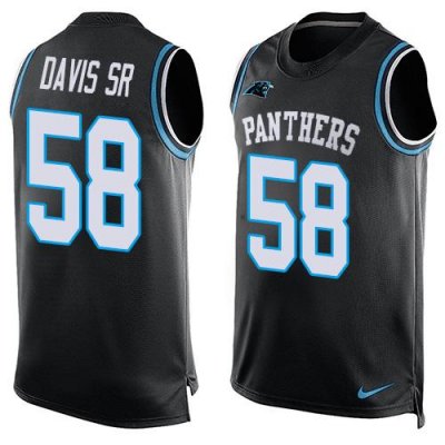 Jerseys Factory Cheap Nike Panthers #58 Thomas Davis Sr Black Te