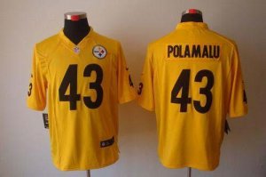 Jerseys Factory Cheap Nike Steelers #43 Troy Polamalu Gold Men's