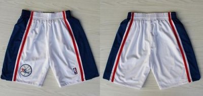 Jerseys Factory Cheap Philadelphia 76ers White 10th NBA Shorts