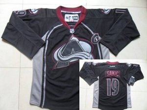 Jerseys Factory Cheap Avalanche #19 Joe Sakic Black Ice Embroide