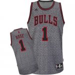 Jerseys Factory Cheap Bulls #1 Derrick Rose Grey Static Fashion