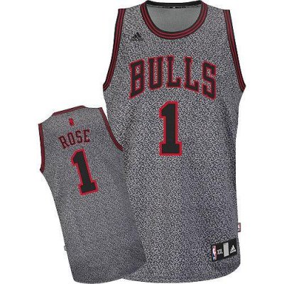 Jerseys Factory Cheap Bulls #1 Derrick Rose Grey Static Fashion