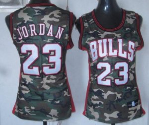 Jerseys Factory Cheap Bulls #23 Michael Jordan Camo Women's Stea