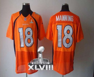 Jerseys Factory Cheap Nike Broncos #18 Peyton Manning Orange Tea