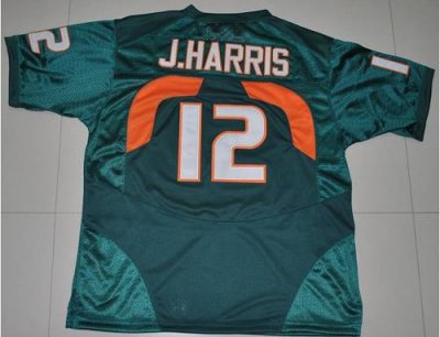 Jerseys Factory Cheap Hurricanes #12 Jacory Harris Green Embroid