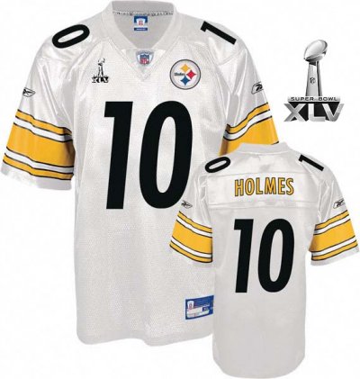 Jerseys Factory Cheap Steelers #10 Santonio Holmes White Super B