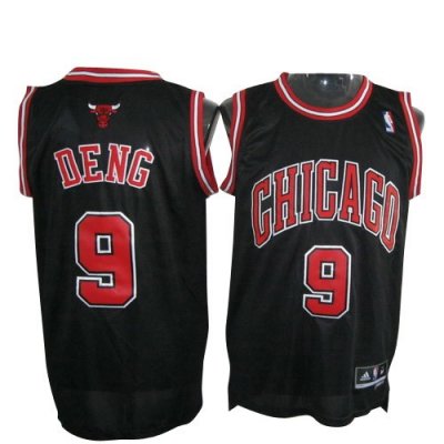 Jerseys Factory Cheap Revolution 30 Bulls #9 Luol Deng Black Emb