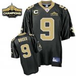 Jerseys Factory Cheap Saints #9 Drew Brees Black Super Bowl XLIV
