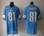 Jerseys Factory Cheap Nike Lions #81 Calvin Johnson Blue Team Co