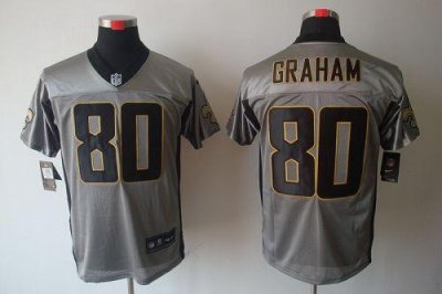 Jerseys Factory Cheap Nike Saints #80 Jimmy Graham Grey Shadow M