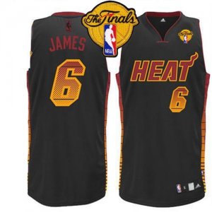 Jerseys Factory Cheap Heat #6 LeBron James Black Finals Patch Em
