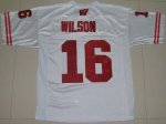 Jerseys Factory Cheap Badgers #16 Russell Wilson White Embroider