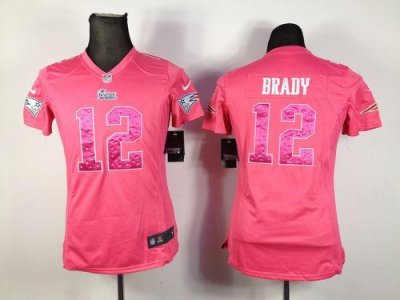 Jerseys Factory Cheap Nike Patriots #12 Tom Brady Pink Sweethear