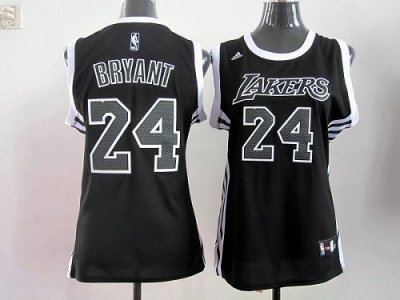 Jerseys Factory Cheap Lakers #24 Kobe Bryant Black/White Women's