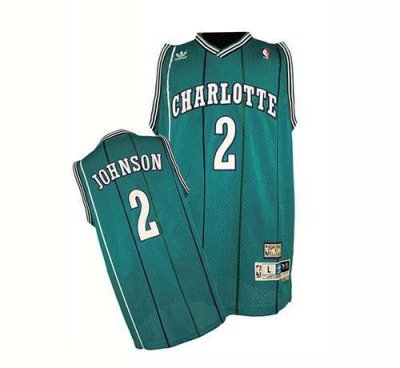 Jerseys Factory Cheap Hornets #2 Larry Johnson Green Charlotte H