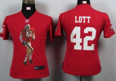 Jerseys Factory Cheap Nike 49ers #42 Ronnie Lott Red Team Color