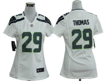 Jerseys Factory Cheap Nike Seahawks #29 Earl Thomas White Women'