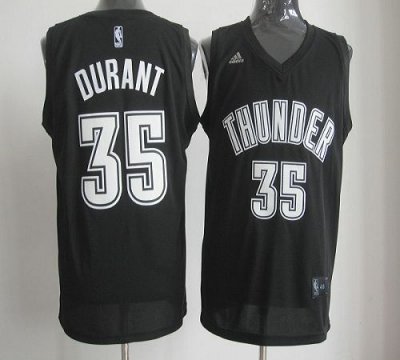 Jerseys Factory Cheap Thunder #35 Kevin Durant Black/White Stitc