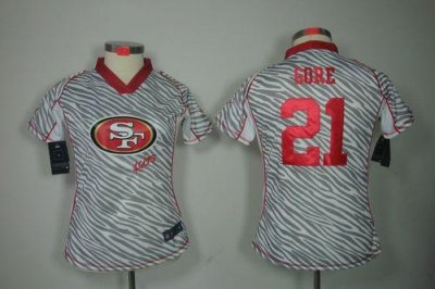 Jerseys Factory Cheap Nike 49ers #21 Frank Gore Zebra Women's Em