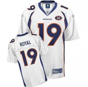 Jerseys Factory Cheap Broncos #19 Eddie Royal White Team 50th An