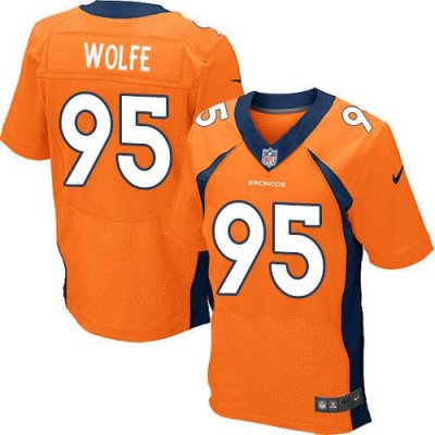 Jerseys Factory Cheap Nike Broncos #95 Derek Wolfe Orange Team C