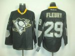 Jerseys Factory Cheap Penguins #29 Andre Fleury Black Ice Embroi