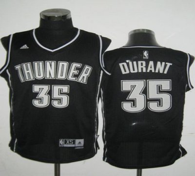 Jerseys Factory Cheap Thunder #35 Kevin Durant Black Shadow Stit