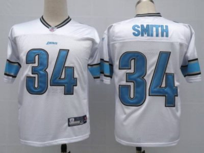 Jerseys Factory Cheap Lions #34 Kevin Smith White Stitched NFL J