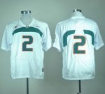Jerseys Factory Cheap Hurricanes #2 White Embroidered NCAA Jerse