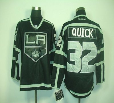 Jerseys Factory Cheap Kings #32 Jonathan Quick Black Ice Embroid