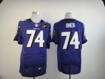 Jerseys Factory Cheap Nike Ravens #74 Michael Oher Purple Team C